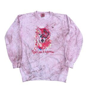 Comfort Colors Fight Like A Warrior Breast Cancer Awareness Sweatshirt Small